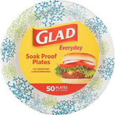 Glad Everyday BBP0100 Plate, 10-1/4 in, Round, Paper, Blue Hydrangea